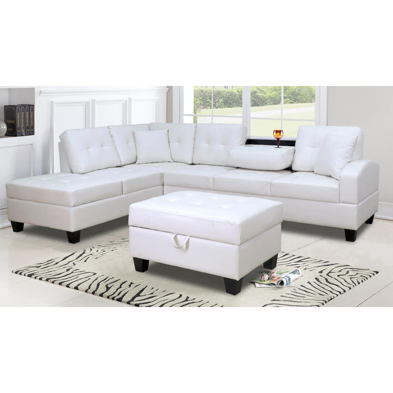 White sectional wayfair discount
